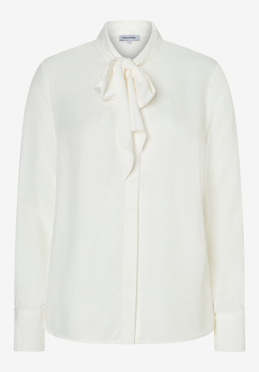 MORE & MORE Bluse aus fließender Webware: elegante, hautfreundliche Viskose-Bluse mit Schluppe in Hellbeige MORE & MORE Bluse aus fließender Webware: elegante, hautfreundliche Viskose-Bluse mit Schluppe in Hellbeige