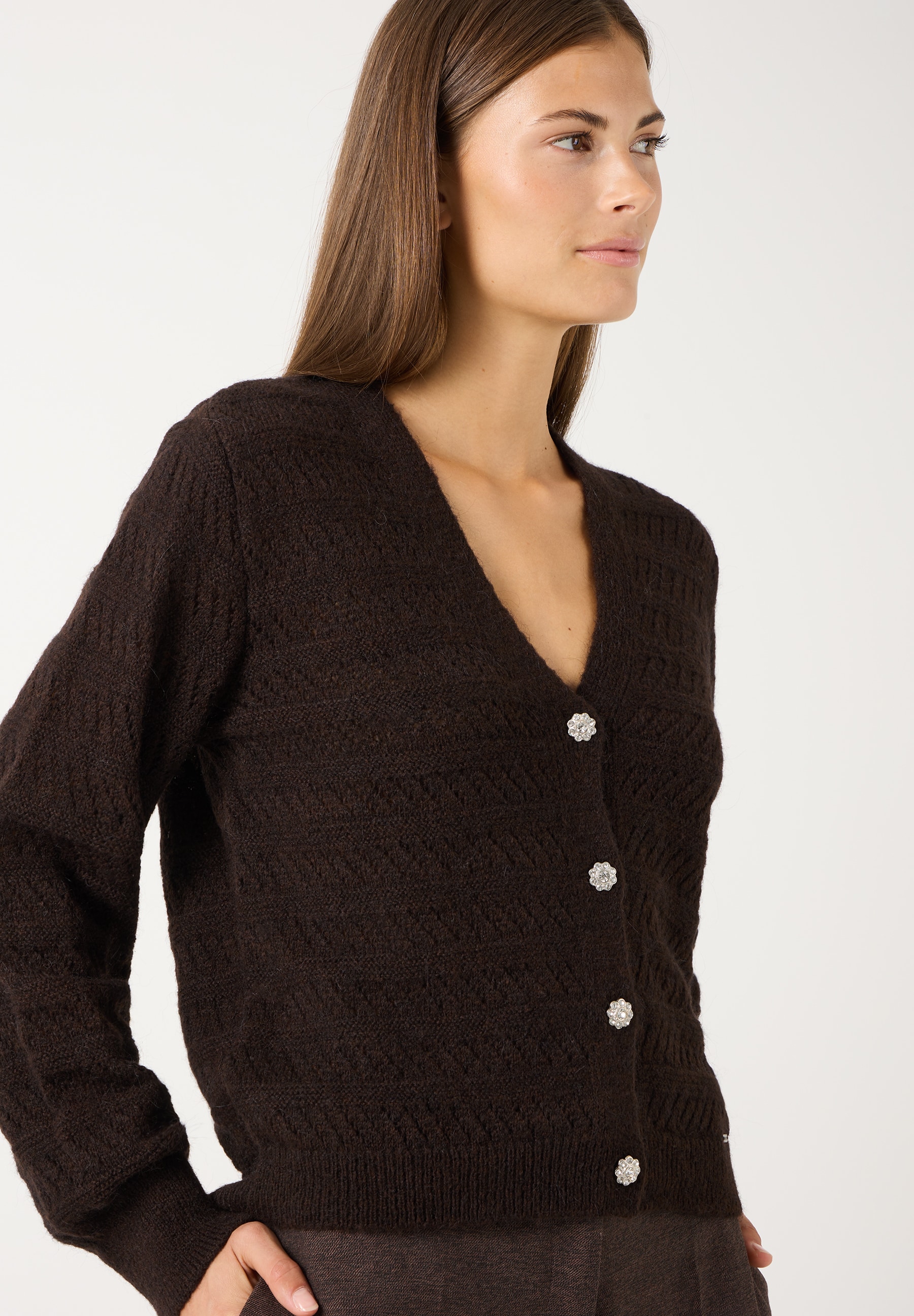 Cardigan mit Schmuckknopf